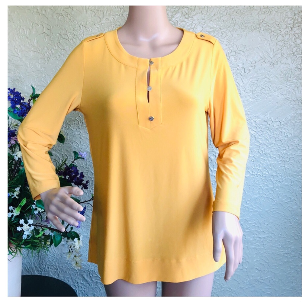 Anne Klein Women’s Cezanne Yellow Top Size S